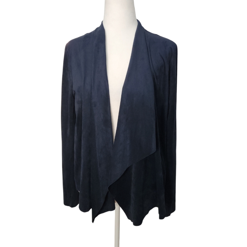 Jules & Leopold Blue Suede‎ Open Jacket  Size Large